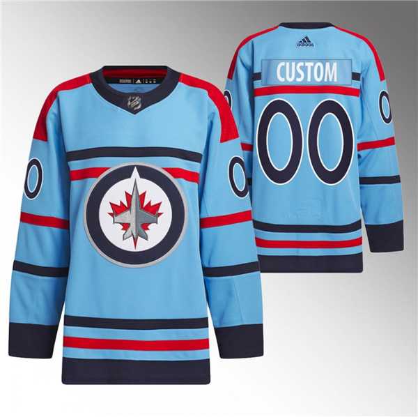 Men%27s Winnipeg Jets Custom Light Blue Anniversary Primegreen Stitched Jersey